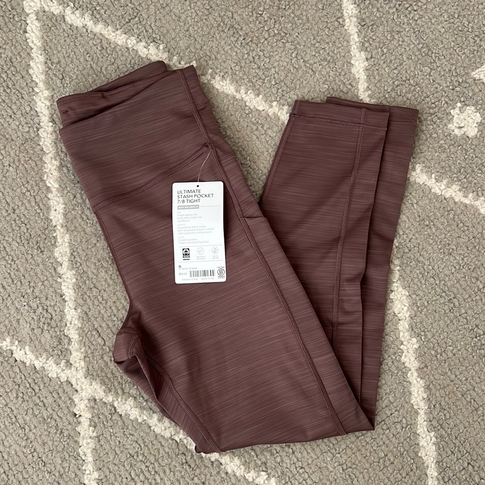 NWT | Athleta Ultimate Stash Pocket Space Dye 7/8 Tight, size Small